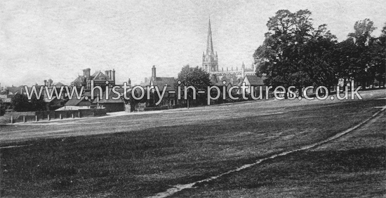 The Common and St Mary's Church, Saffron Walden, Essex. c.1906